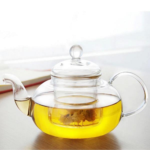 350ML-1000ML Heat Resistant Glass Teapot With Infuser Coffee Tea Leaf - MRSLM