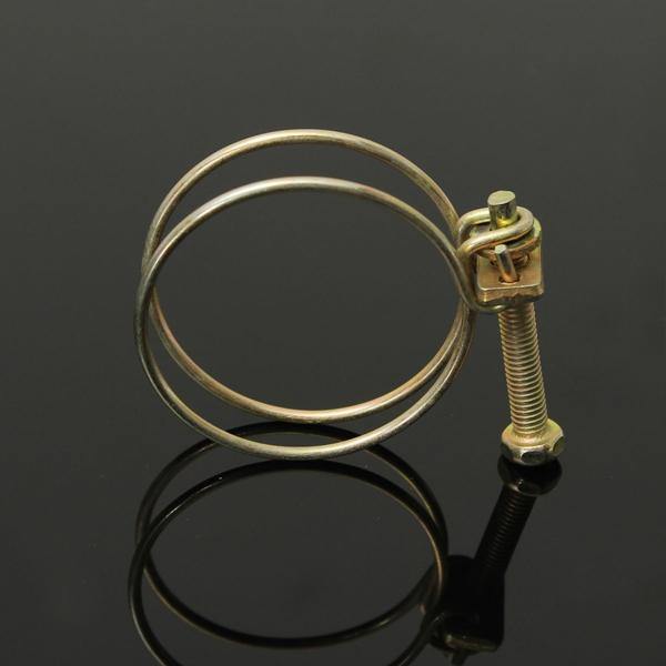 Adjustable Double Wire Water Gas Hose Clamp Pipe Clip Hoop Plumbing Fixture - MRSLM