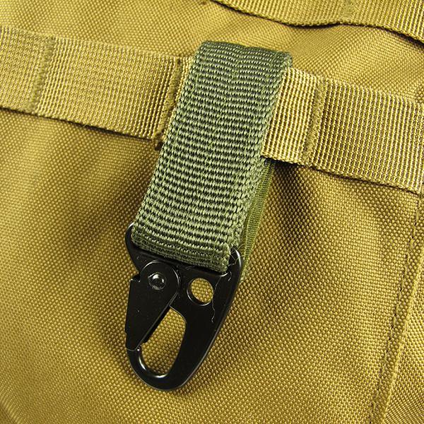 Carabiner Hook Webbing Buckle Nylon Molle Belt Hanging Key Ring Outdoor Tool - MRSLM