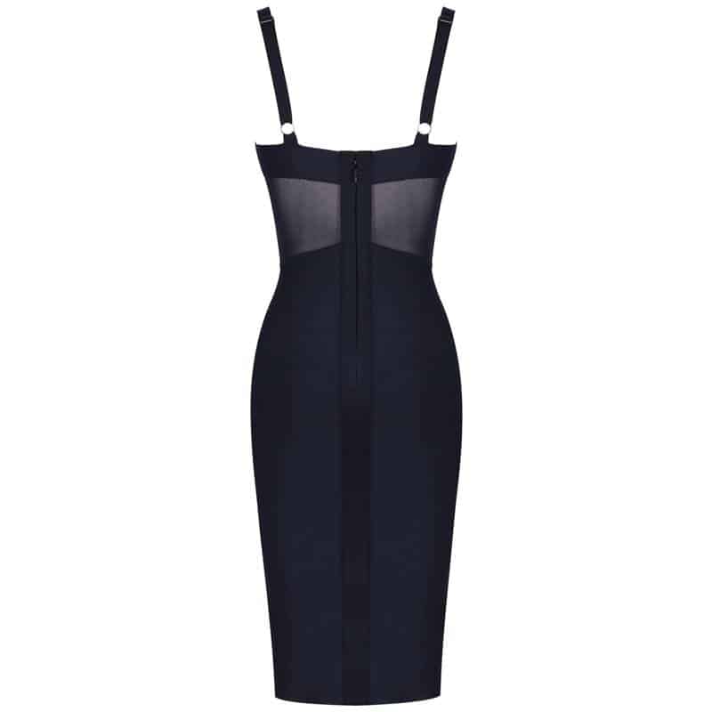 Sexy Women's Bodycon Dress with Mesh Detail