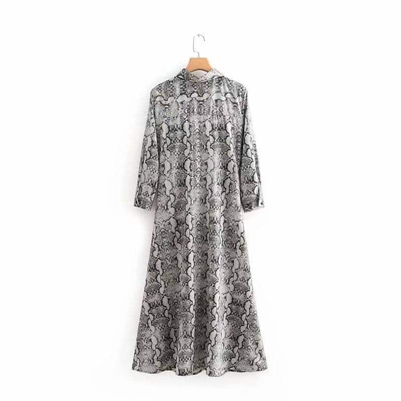 Women' Retro Snake Patterned Long Dress