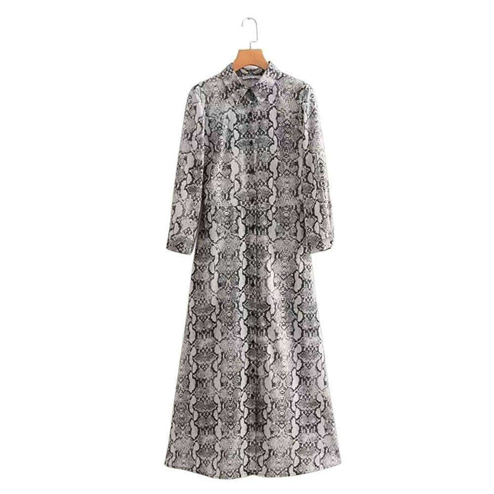 Women' Retro Snake Patterned Long Dress