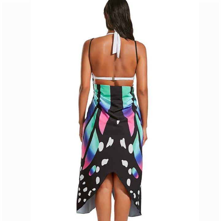 Women's Butterfly Printed Beach Long Dress