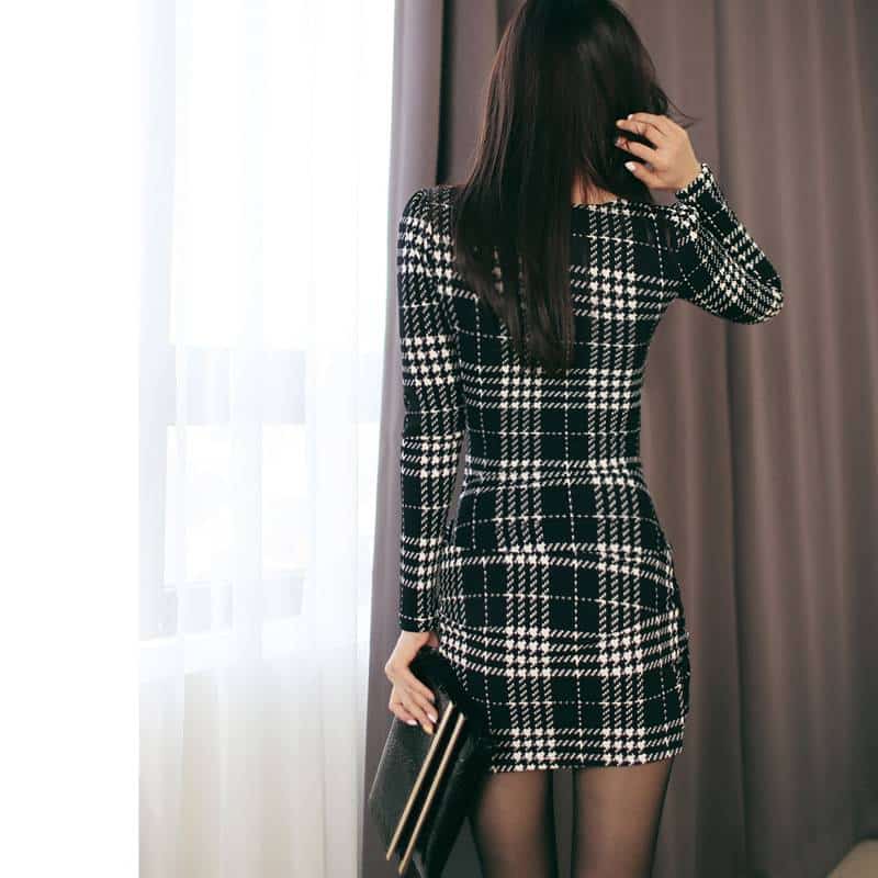 Women's Elegant Plaided Dress