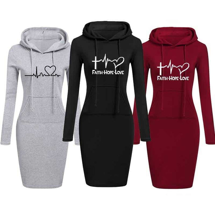 Women's Hope Faith Love Warm Dress