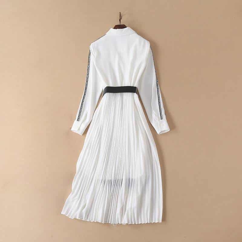 Women's Lace Patchwork Belted Dress