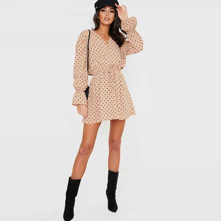 Women's Polka Dot Print Mini Dress