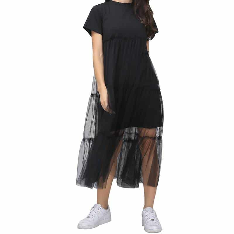 Women's Short Veiling Sleeved Dress