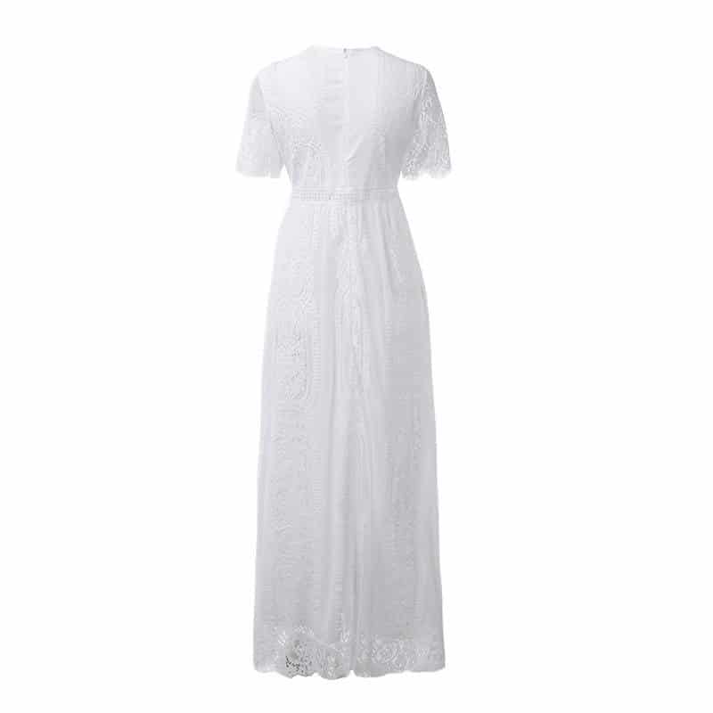 Women's White Lace Maxi Dress