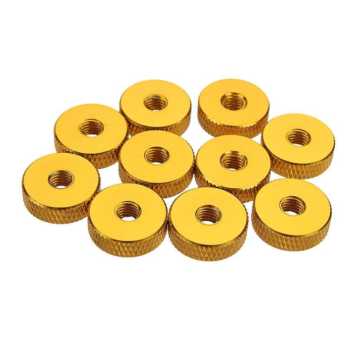 Suleve M5AN1 10Pcs M5 Manual Knurled Thumb Screw Nut Spacer Flat Washer Aluminum Alloy Multicolor - MRSLM