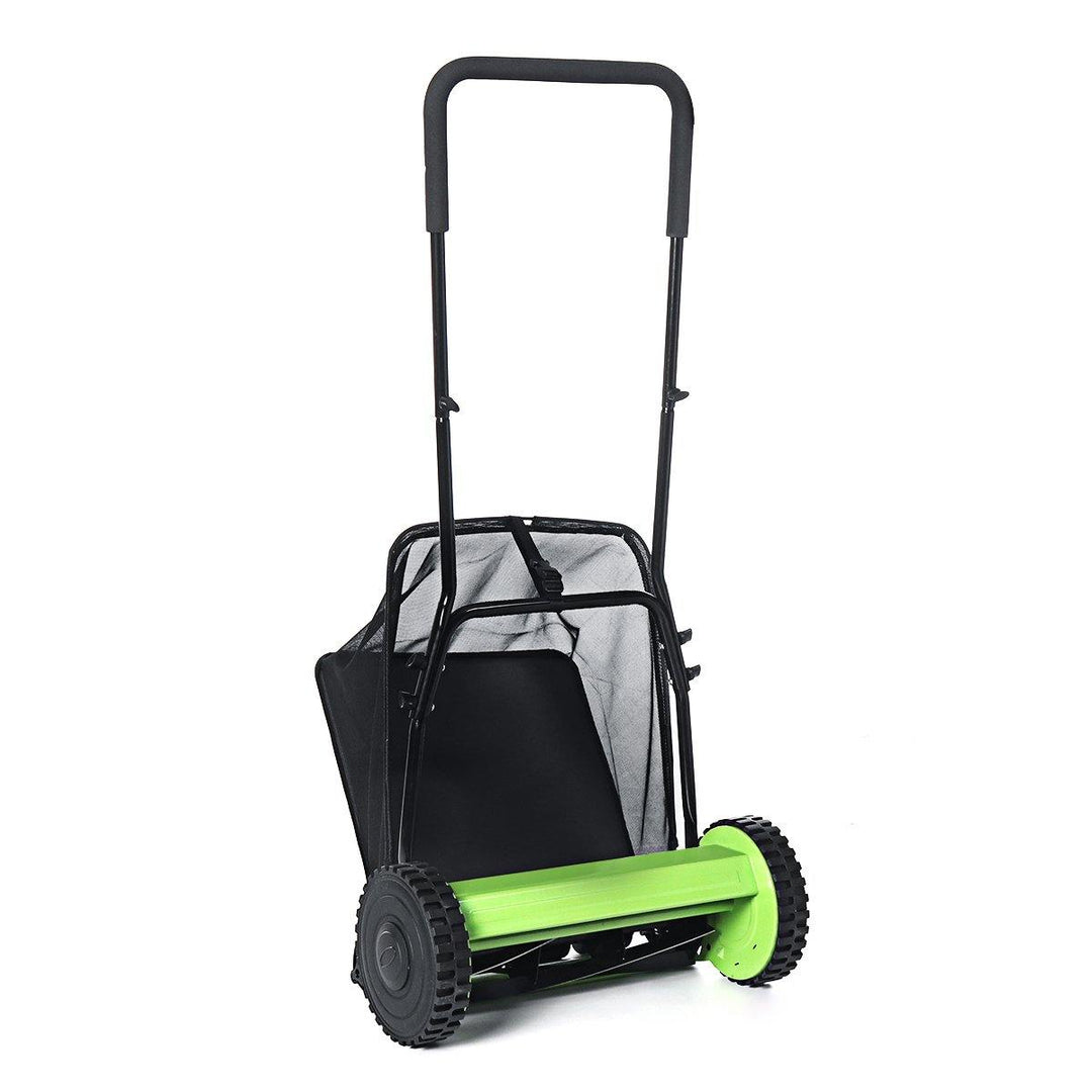 Hand Push Lawn Mower Manual Reel Lawnmower Grass Catch Garden Tool Manchine - MRSLM