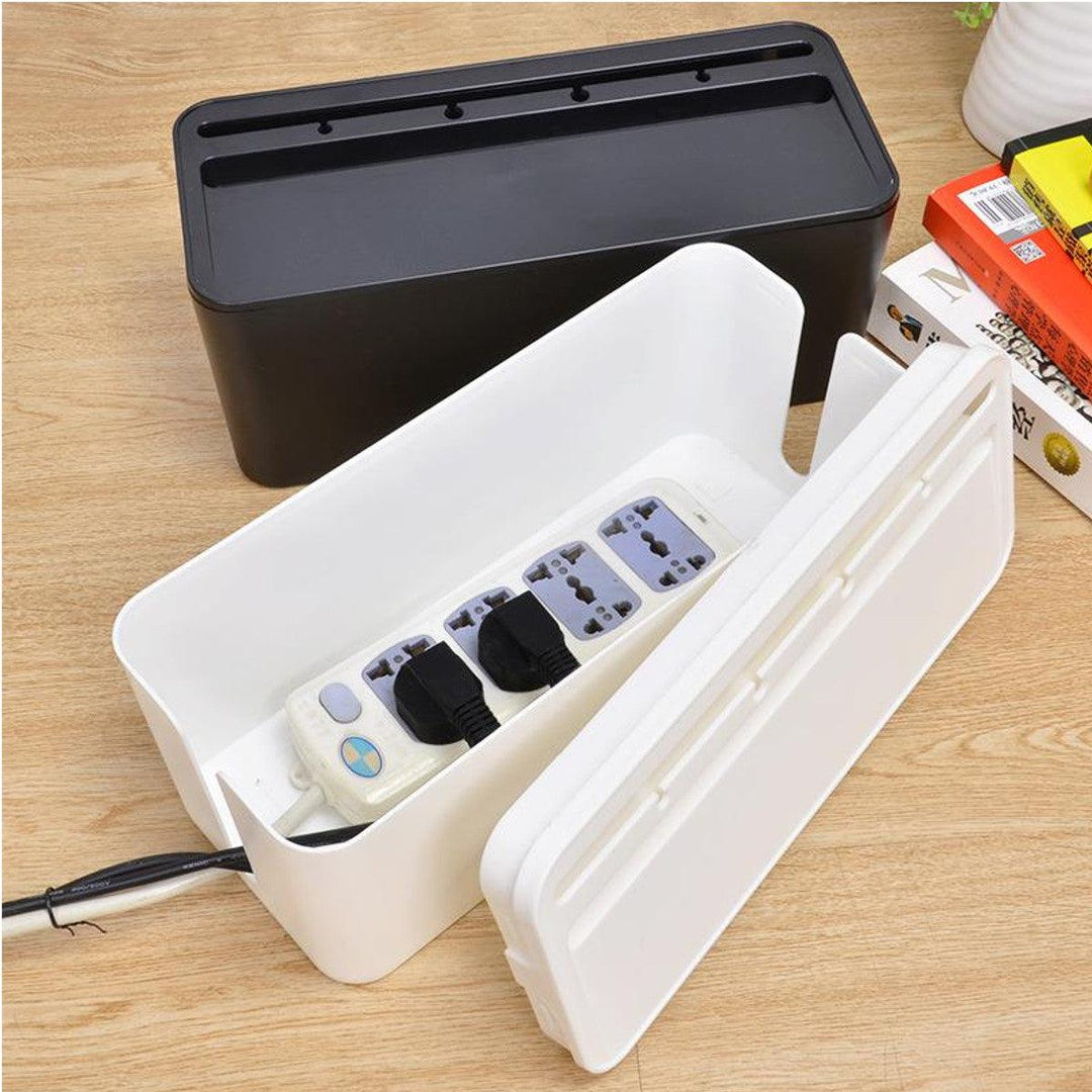 Cable Storage Box Case Wire Management Power Plug Cord Socket Safety Desktop Organizer - MRSLM