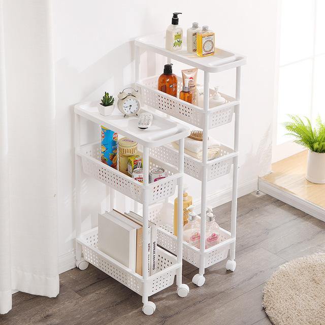 Kitchen Bathroom Multi-Layer Racks Quilted Storage Rack Living Room Hollow Slitting Rack - MRSLM