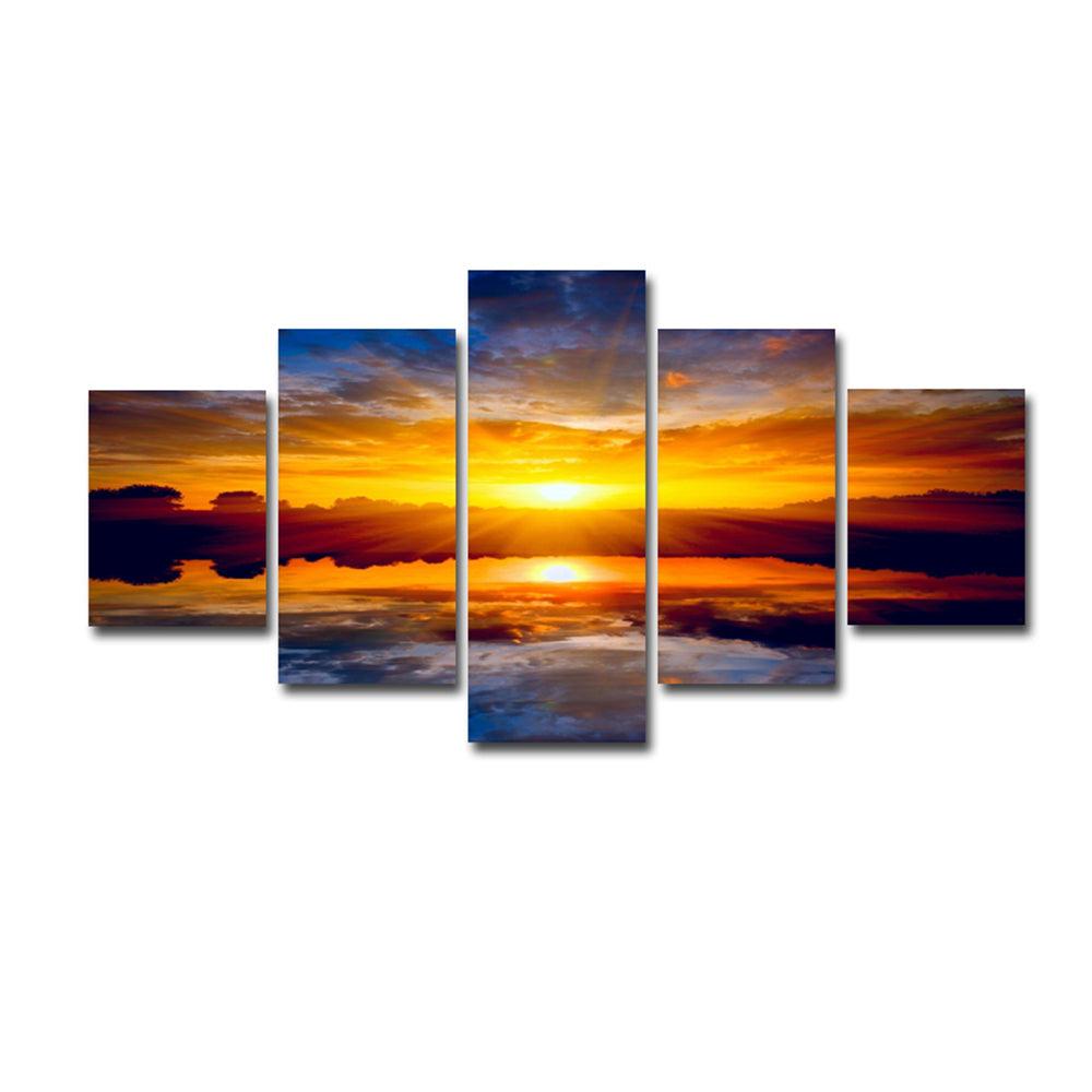 5 Panels Unframed Modern Canvas Art Oil Painting Picture Room Wall Art Pictures Home Wall Decoration Supplies - MRSLM