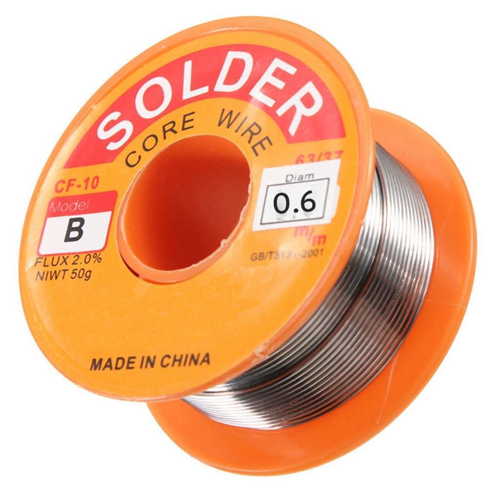 50g 0.5/0.6/0.8/1.0mm 63/37 FLUX 2.0% 45FT Tin Lead Tin Wire Melt Rosin Core Solder Soldering Wire Roll - MRSLM