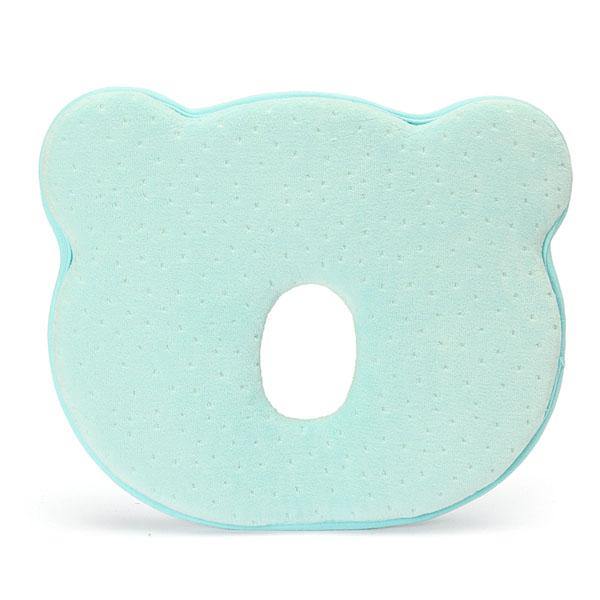 22x26x3.5cm Memory Cotton Newborn Baby Correcting Head Cervical Vertebra Pillow Blue Pink - MRSLM