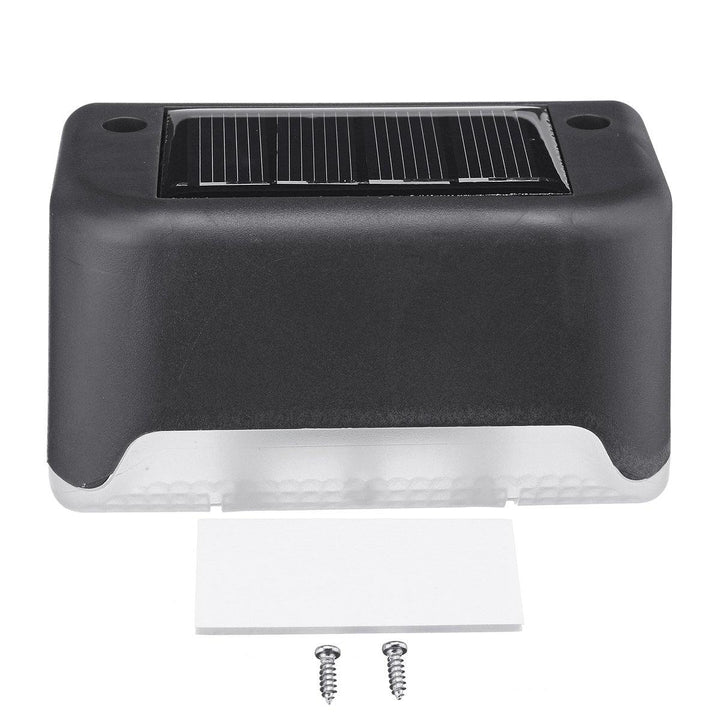 1PC/4PCS/6PCS Solar Powered LED Stairs Step Light Black Shell Outdoor Waterproof Path Garden Deck Fence Wall Lamp - MRSLM