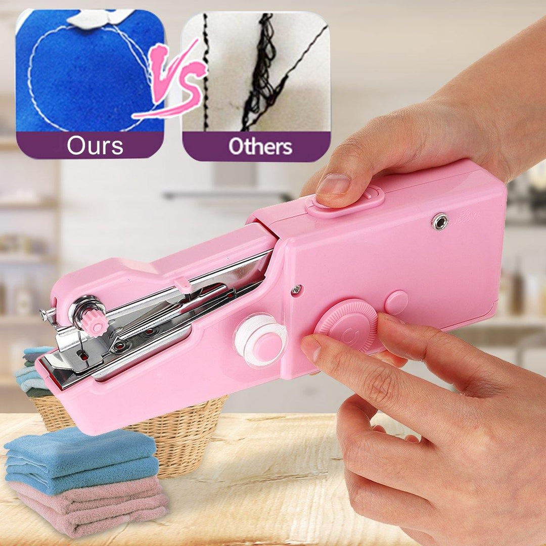 Portable Mini Handheld Cordless Sewing Machine Stitching Home Clothes + Tools Kit - MRSLM