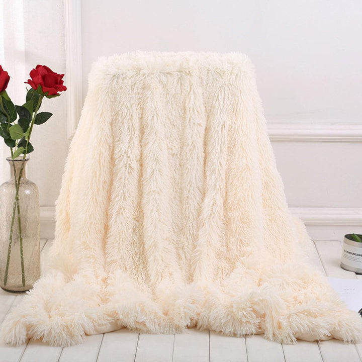 160x200cm/130x160cm MECO Large Luxury Shaggy Blankets With Heart Carpet Faux Fur Long Pile Throw Sofa Bed Soft Warm Blanket Shaggy Fluffy Rug - MRSLM