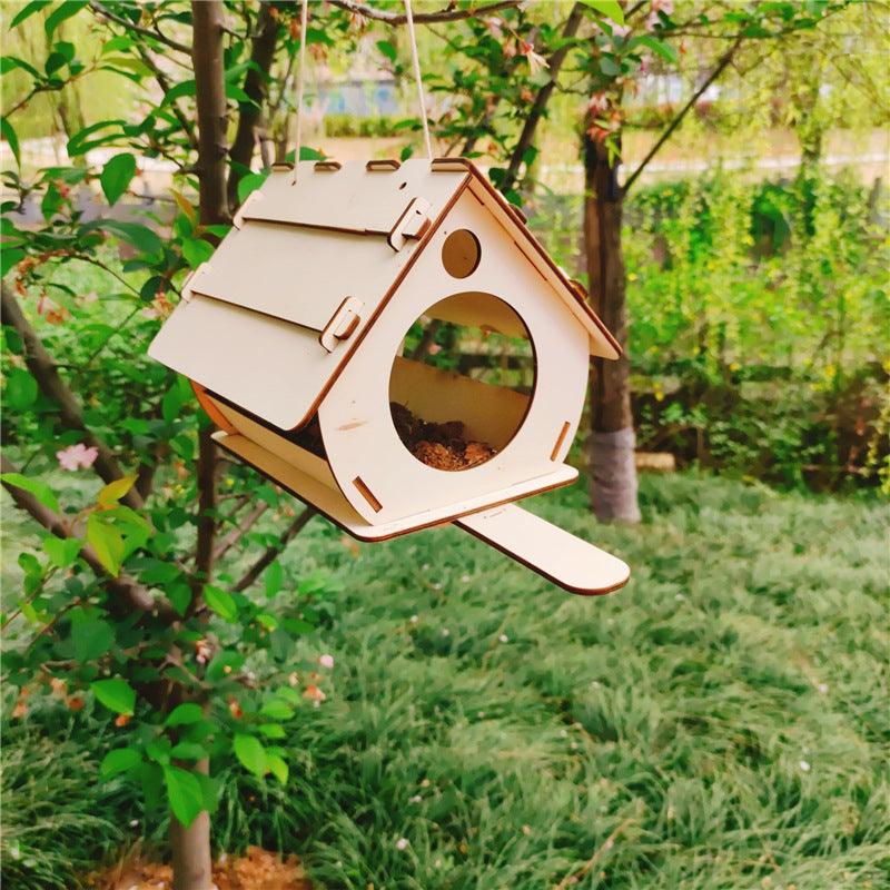 Hanging Wooden Bird Feeder DIY Assembly - MRSLM