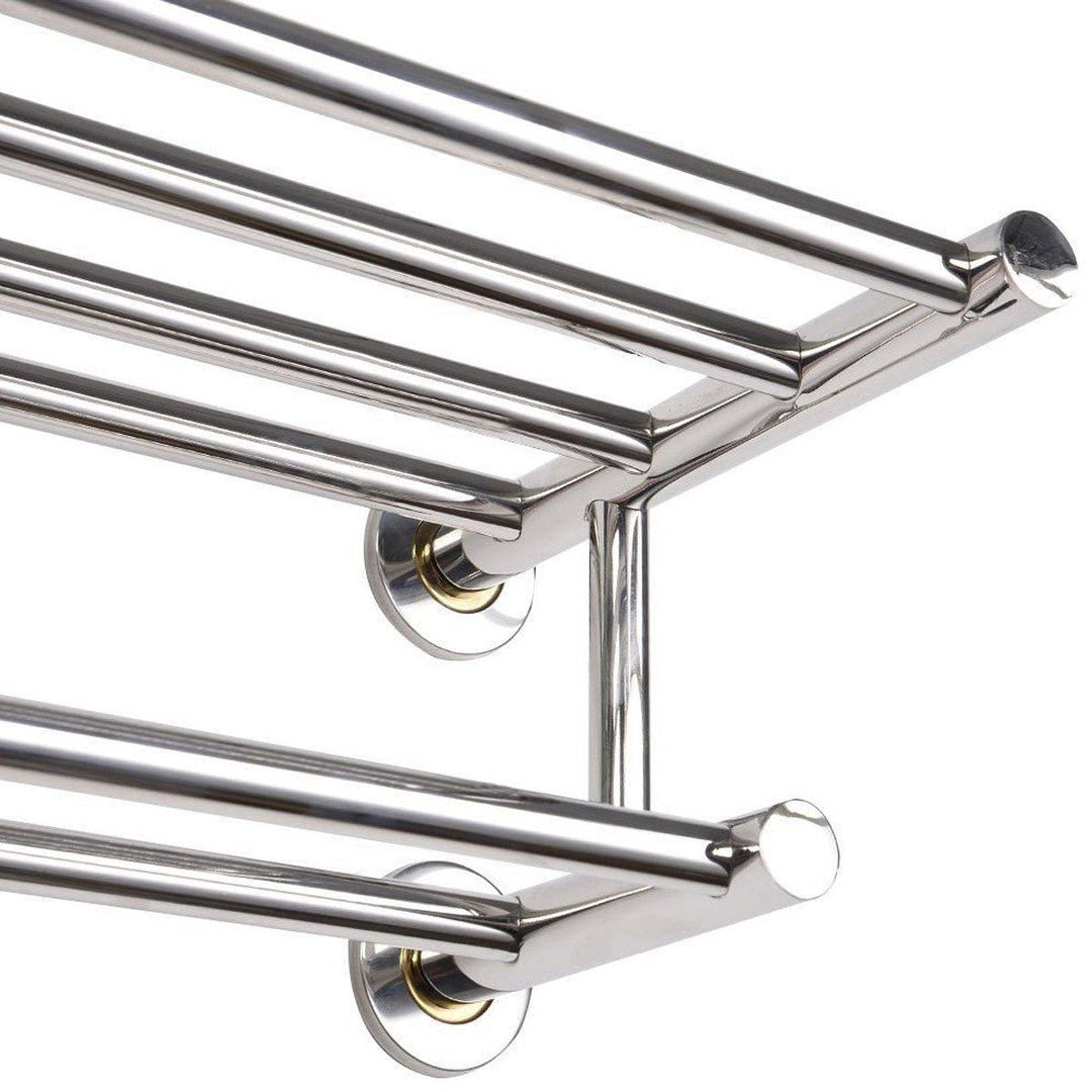 304 Stainless Steel Double Tiers Towel Rail Rack Shelf Wall Mounted Bathroom - MRSLM