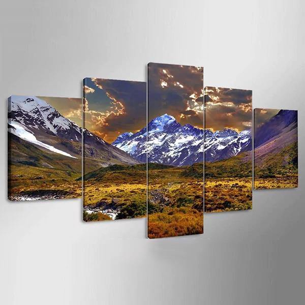 5 Cascade Lateau And Dusk Canvas Wall Painting Picture Home Decoration Without Frame Including Ins - MRSLM