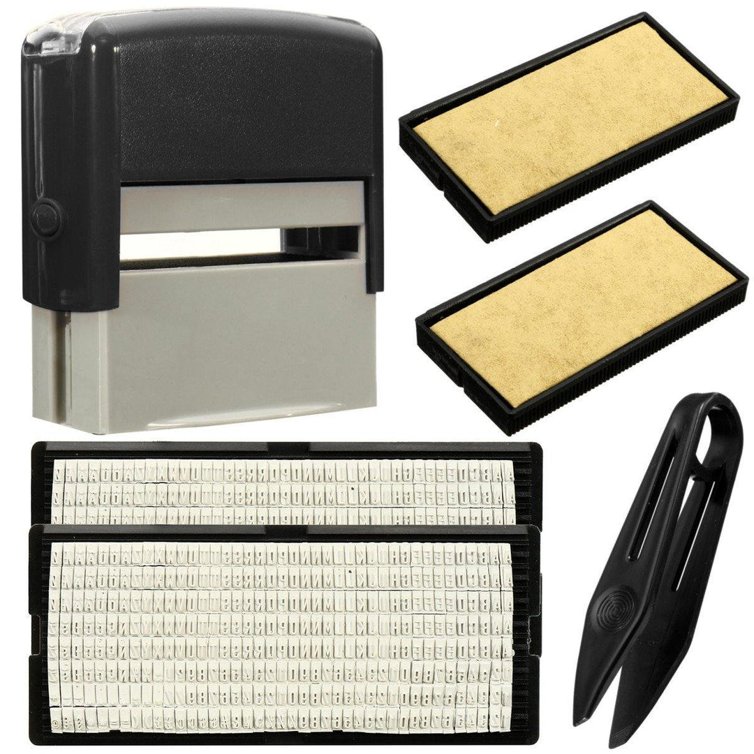 Personalised DIY Self Inking Rubber Stamp Kit Customised Business Name Address - MRSLM