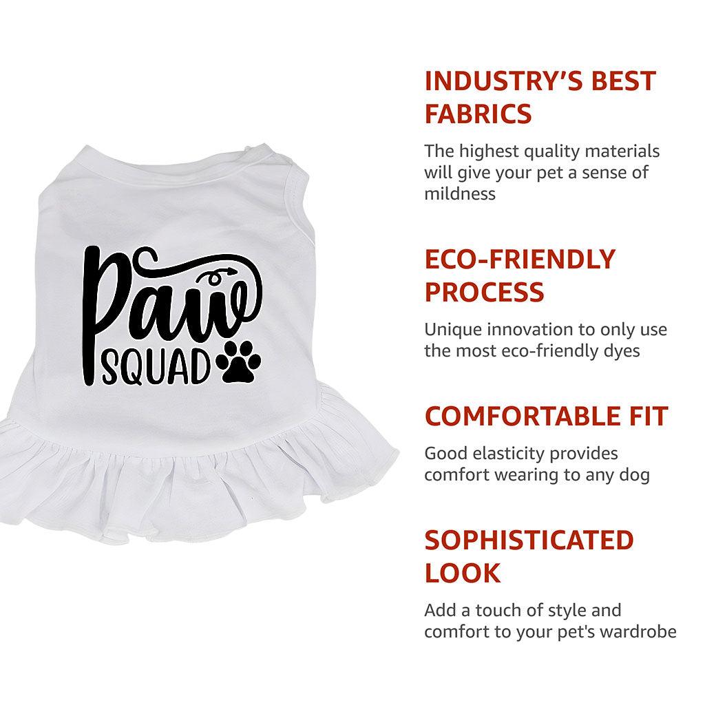 Paw Squad Dog Sundress - Graphic Dog Dress Shirt - Unique Dog Clothing - MRSLM