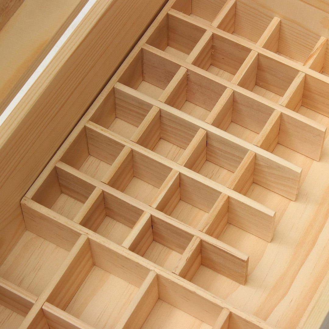 32 Grids Wooden Bottles Box Storage for Essential Oil 5-100ml - MRSLM