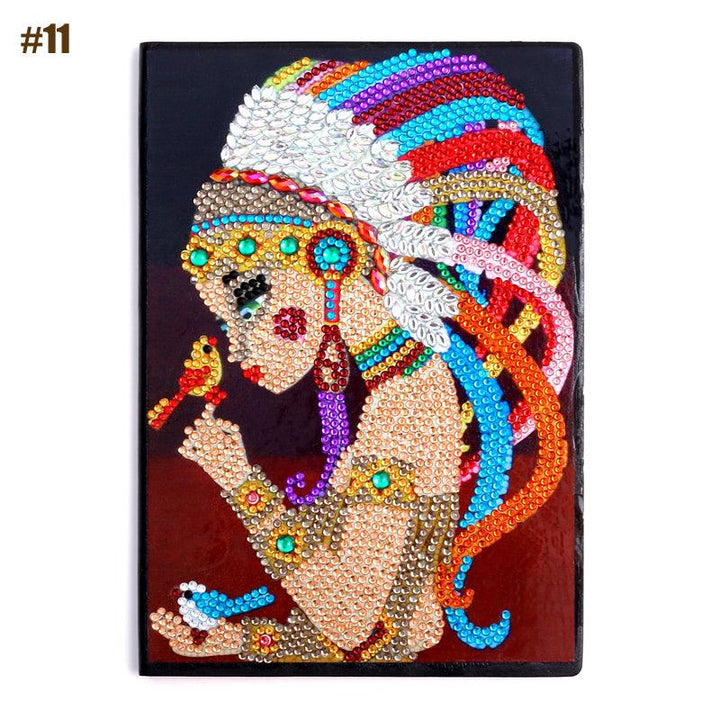 A5 Diamond Notebook 50 Pages Diary Book DIY 5D Diamond Painting Kit Handmade Craft Cross Stitch Embroidery Notepad - MRSLM