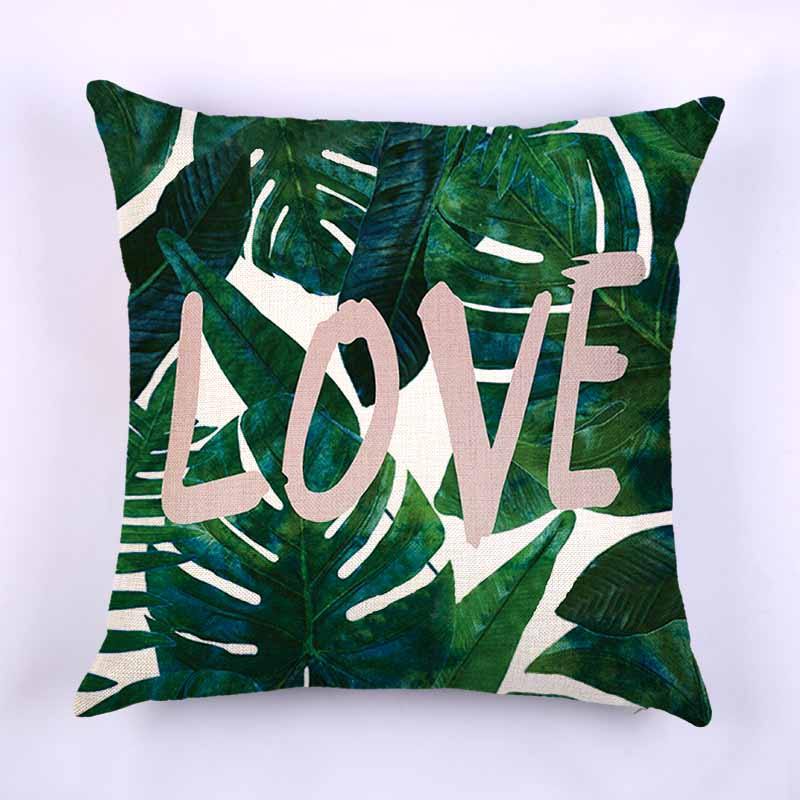 Fresh Plants Linen Pillow Case Waist Cushion Cover Bags Home Car Decor 45x45cm - MRSLM