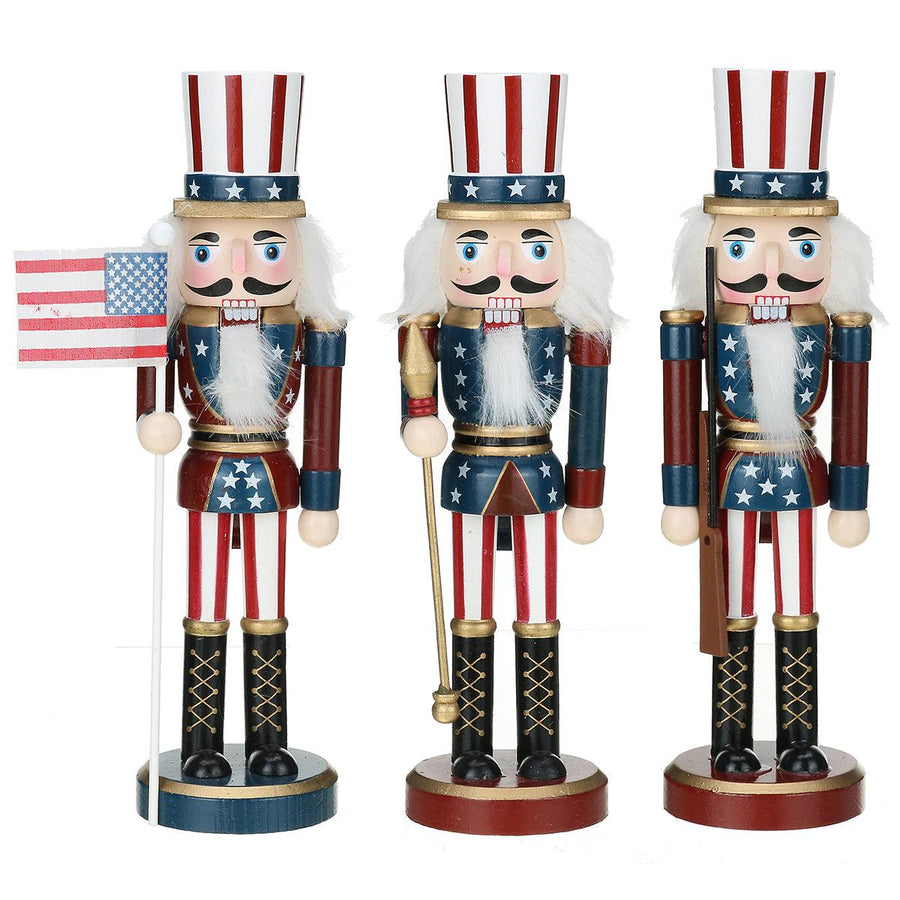 2020 Christmas Decorations Nutcracker Puppet Creative Wooden Handicraft Ornaments Cartoon Children Christmas Gift - MRSLM