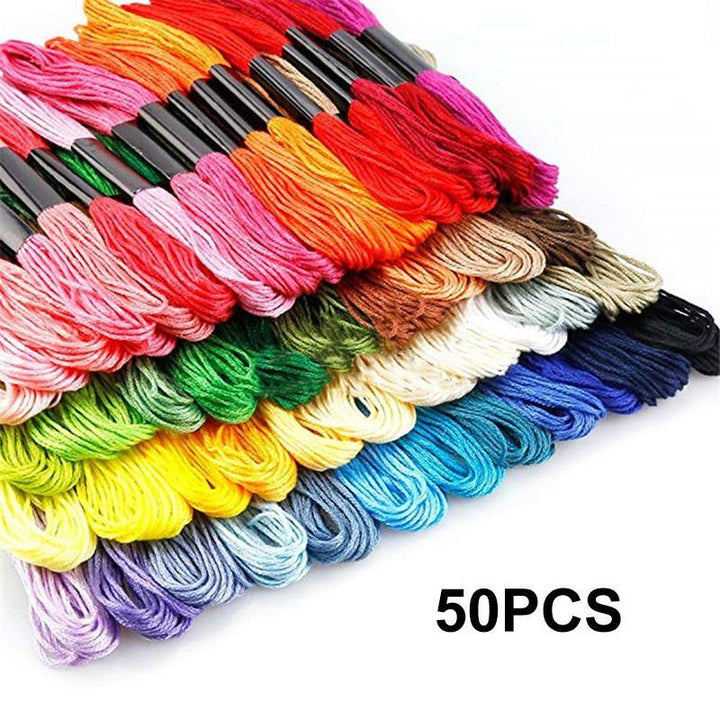 24/36/50/100/200PCS Cross Stitch Embroidery Thread 8m DIY Cotton Thread - MRSLM