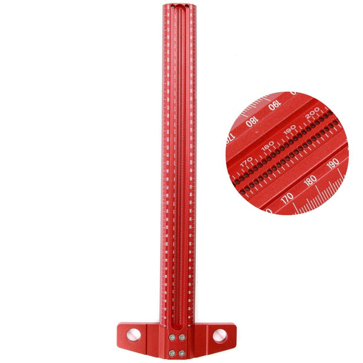 ETOPOO Woodworking T-type Line Scriber Hole Scale Ruler Aluminum Alloy Marking Gauge Crossed Line Scriber Carpenter Measuring Tools - MRSLM