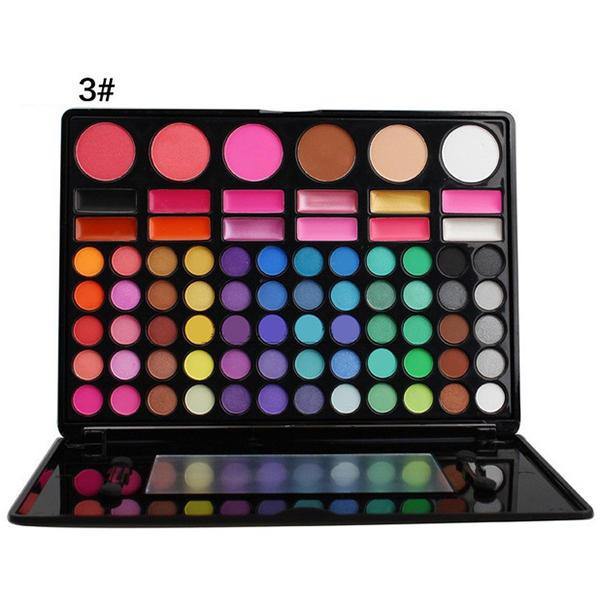 78 Colors Eyeshadow Palette Blusher Contour Powder Lip Gloss Eye Shadow Makeup Set - MRSLM