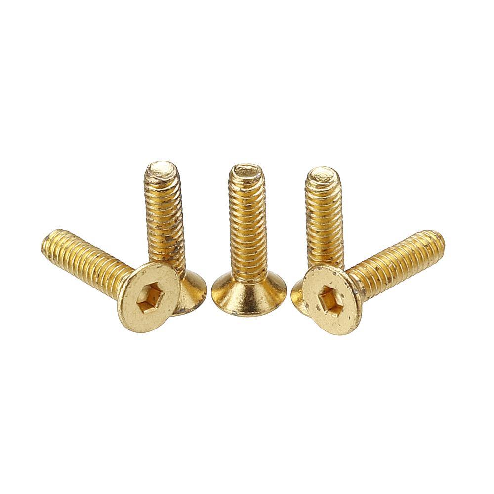 Suleve™ M2AH1 50Pcs Titanium Plated M2 Hex Socket Flat Head Countersunk Screws Alloy Steel 12.9 Grade Screw Bolt M2*8 - MRSLM