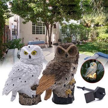 Solar Powered Owl LED Lawn Lamp Garden Decor Waterproof Landscape Light - MRSLM