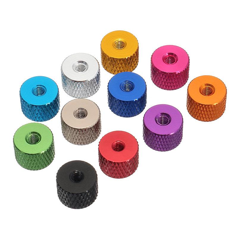 Suleve™ M3AN5 10Pcs M3 Knurled Thumb Nut Thread Grommet Gasket Washer Spacer Multi-color Aluminum Alloy - MRSLM