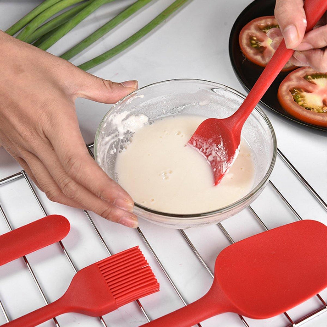 6PCS Non-Stick Rubber Spatula Set Heat-Resistant Spatula Kitchen Utensils Set Tools Kit - MRSLM