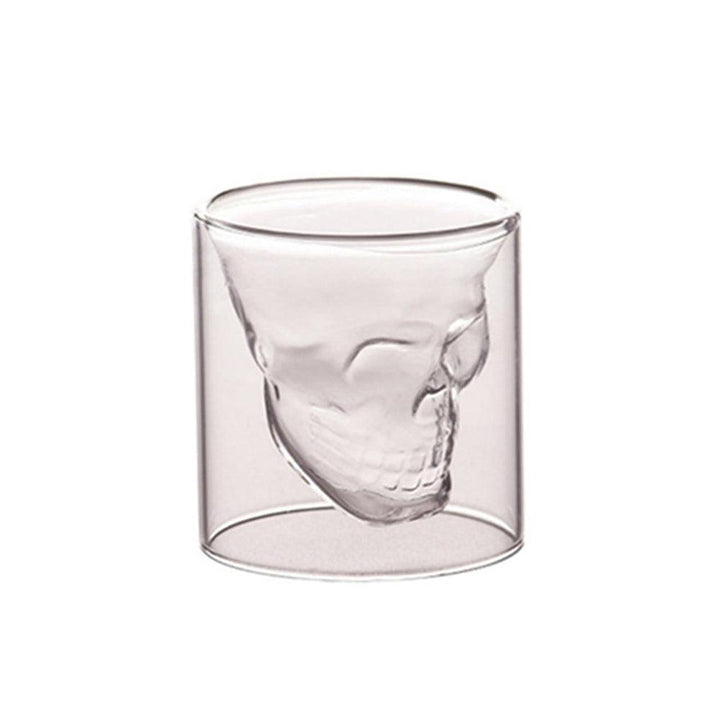 1Pcs Double Glass Skull Cup 75/150/250ml Transparent Milk Tea Coffee Water Mug Drinks Glass Reusable Tool Bar Accessories - MRSLM