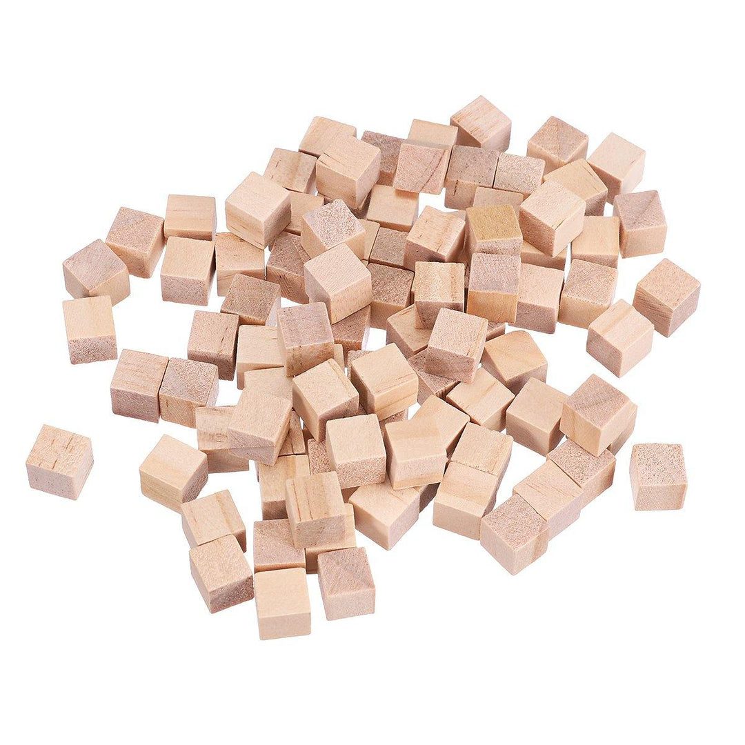 100Pcs 1/2/2.5cm DIY Wooden Blocks Handicrafts Craft Pieces Educational Toys (1cm) - MRSLM