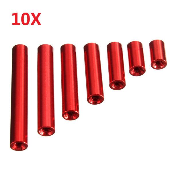 Suleve™ M3AR1 M3 Aluminum Alloy Standoff Studs 8-35mm Red Round PCB Board Spacers Standoffs 10pcs - MRSLM