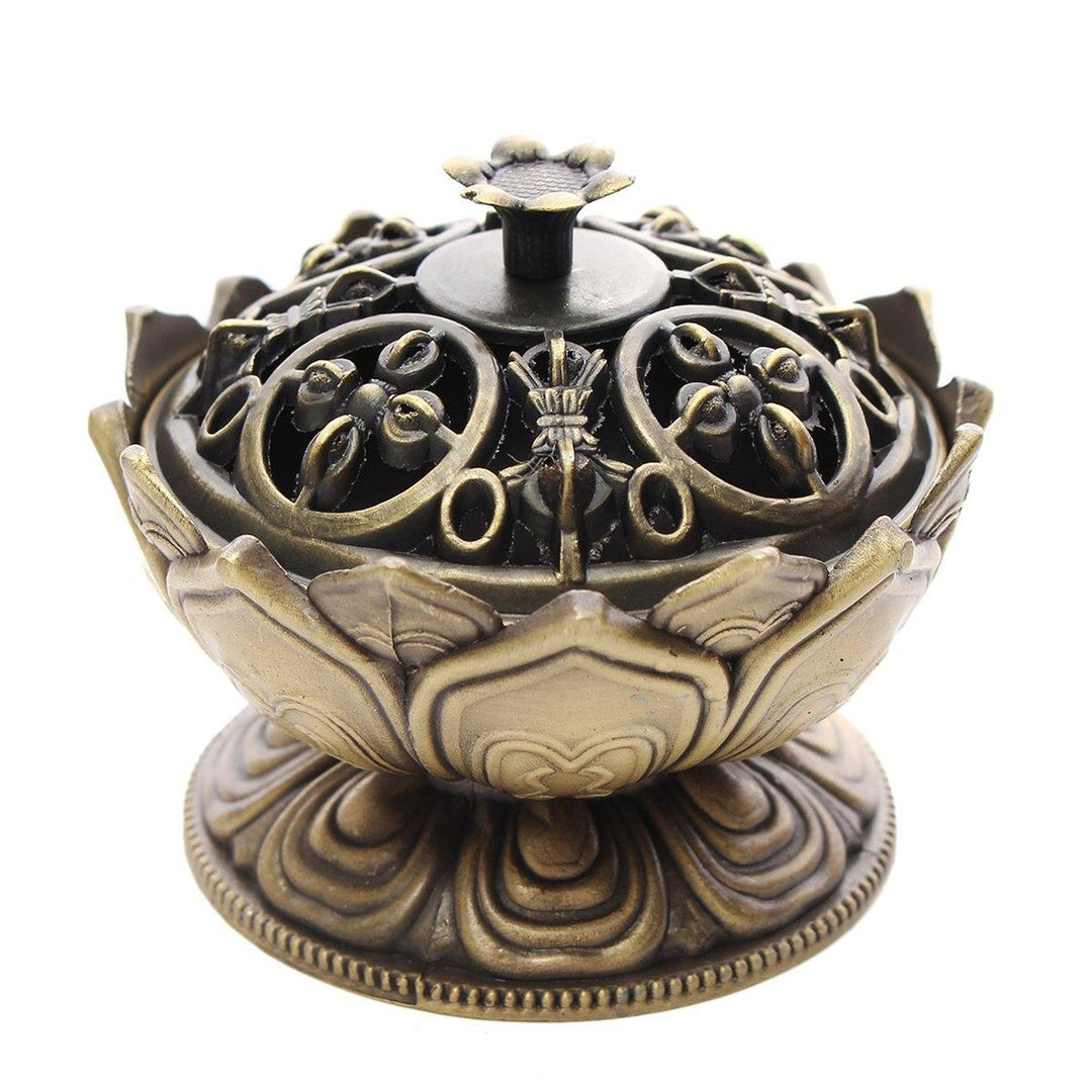 Lotus Cone Incense Burner Holder Flower Statue Censer Chinese Style Buddhist Meditation Home Decor - MRSLM