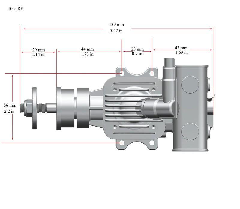 Stinger 10CC Gasoline Engine 2 Cycle Piston Value Type RE Rear Exhaust /SE Side Exhaust 6-14V 2000-15000rpm Support 1306 1307 1406 1308 Prop for RC Airplane Fixed-Wing - MRSLM