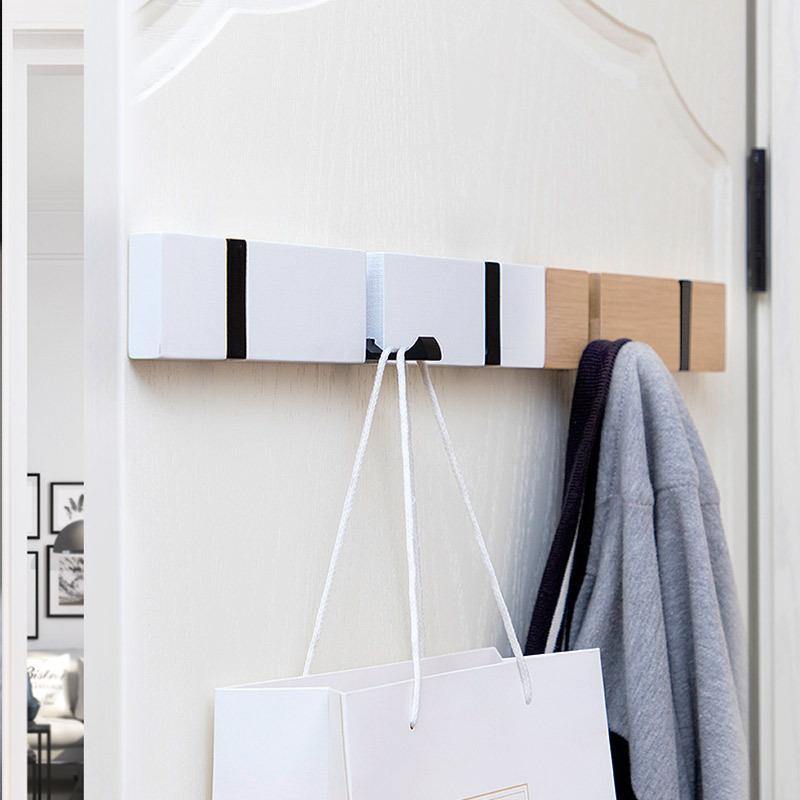 Folding Nailless Coat Hook Hallway Bedroom Door Hat Clothes Rack Hanger - MRSLM