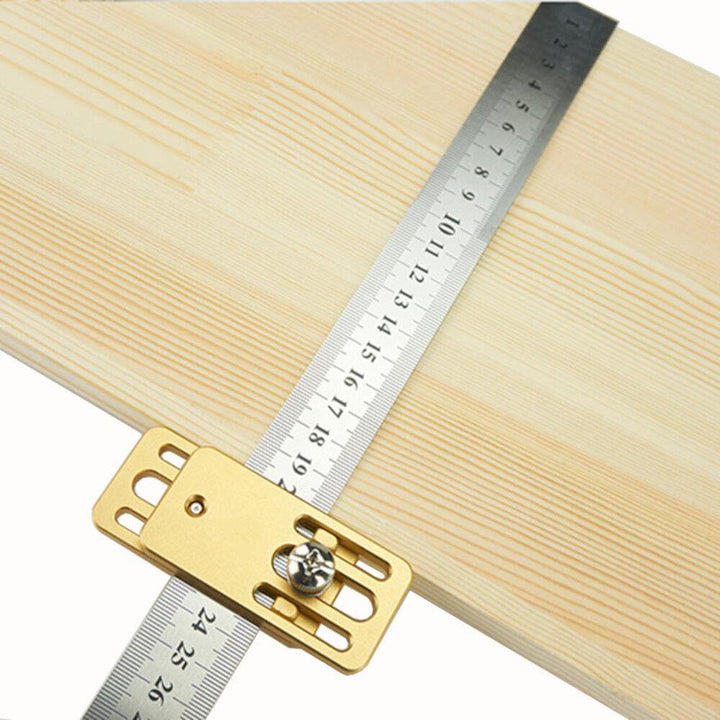 Drillpro Woodworking Scribing Tool Steel Ruler Positioning Block Crossed-out Tool Line Drawing Marking Gauge Steel Ruler Limiter - MRSLM