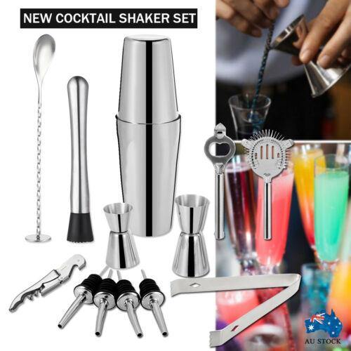 Cocktail Shaker Set Maker Mixer Martini Spirits Bar Strainer Bartender Kit Tools - MRSLM