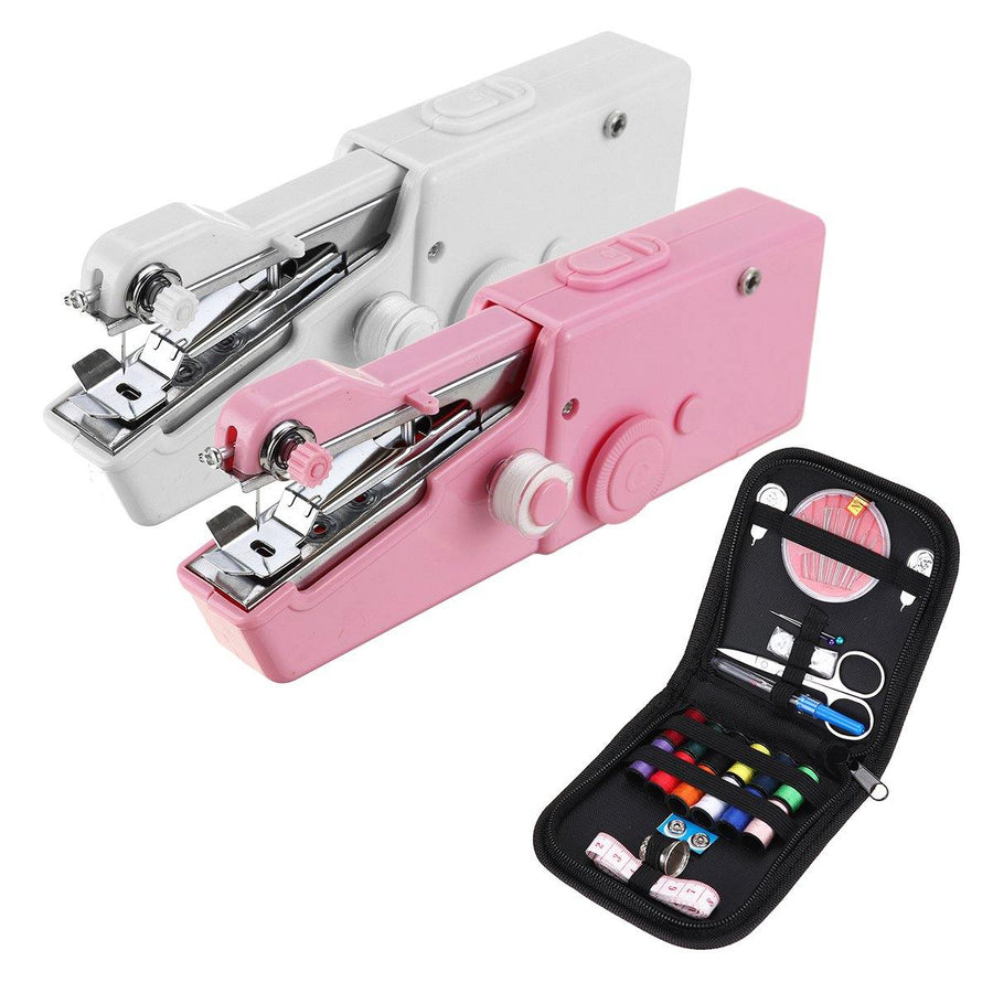 Portable Mini Handheld Cordless Sewing Machine Stitching Home Clothes + Tools Kit - MRSLM