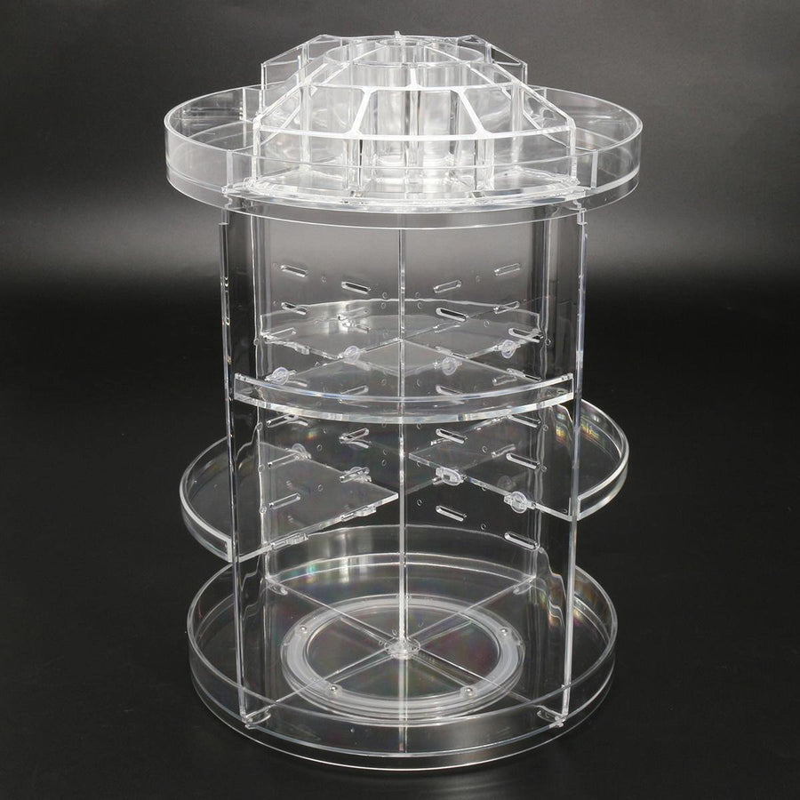 3 Tier Acrylic Cosmetic Makeup Jewelry 360° Rotating Storage Organizer Case - MRSLM