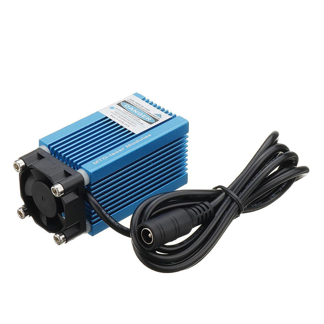 MTOLASER 4000mW 450nm Blue Laser Module DC 12V 5.5x2.1mm Variable Focus for Laser Engraving Machine Engraver 4W - MRSLM